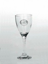 Κρυστάλλινο ποτήρι κρασιού με επάργυρο διακοσμητικό