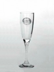 Κρυστάλλινο ποτήρι σαμπάνιας με επάργυρο διακοσμητικό