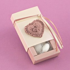 Γυαλιστερό Κουτάκι με Καρδιά Αρωματική Ακρυλική για Μπομπονιέρα Γάμου
