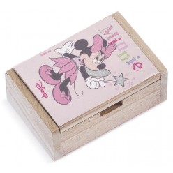 Ξύλινο Κουτί με τη Minnie Mouse για Μπομπονιέρα Βάπτισης